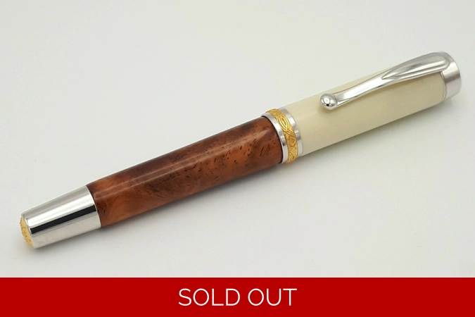 SF1 fountain pen in amboyna burr and synthetic ivory SF1 fountain pen in amboyna burr and synthetic ivory